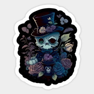 Spooky Ghost of Nature with Zylinder gothic style Sticker